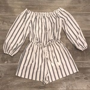 Striped Off-The-Shoulder Romper
